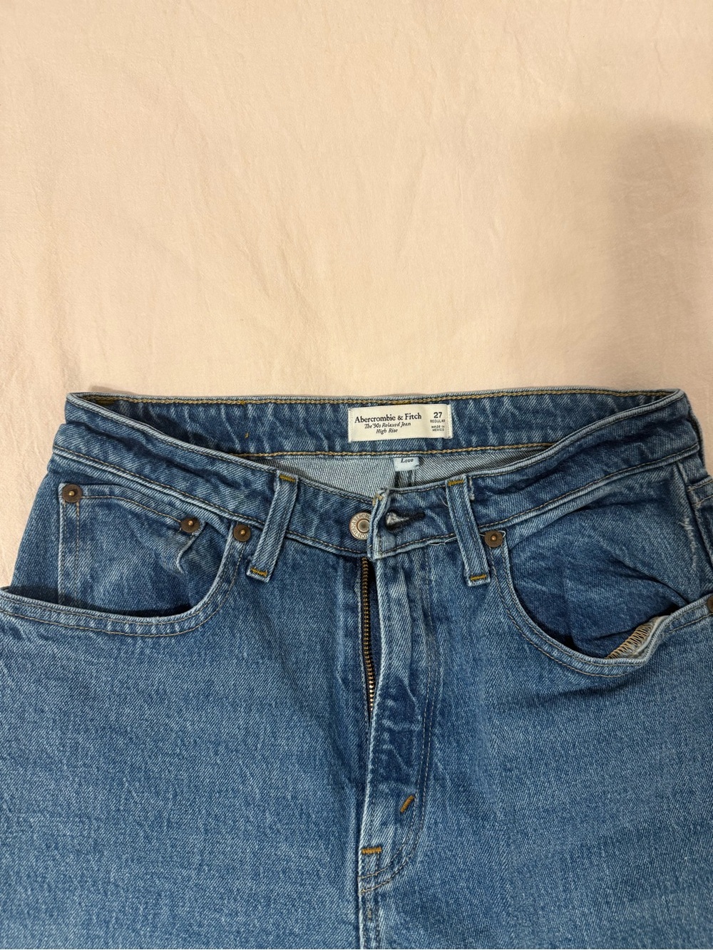 Abercrombie & Fitch Medium Blue High-Waist Denim